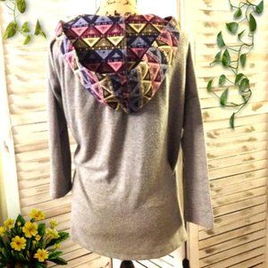 🌺Cardigan Sweater with Patterned Hood